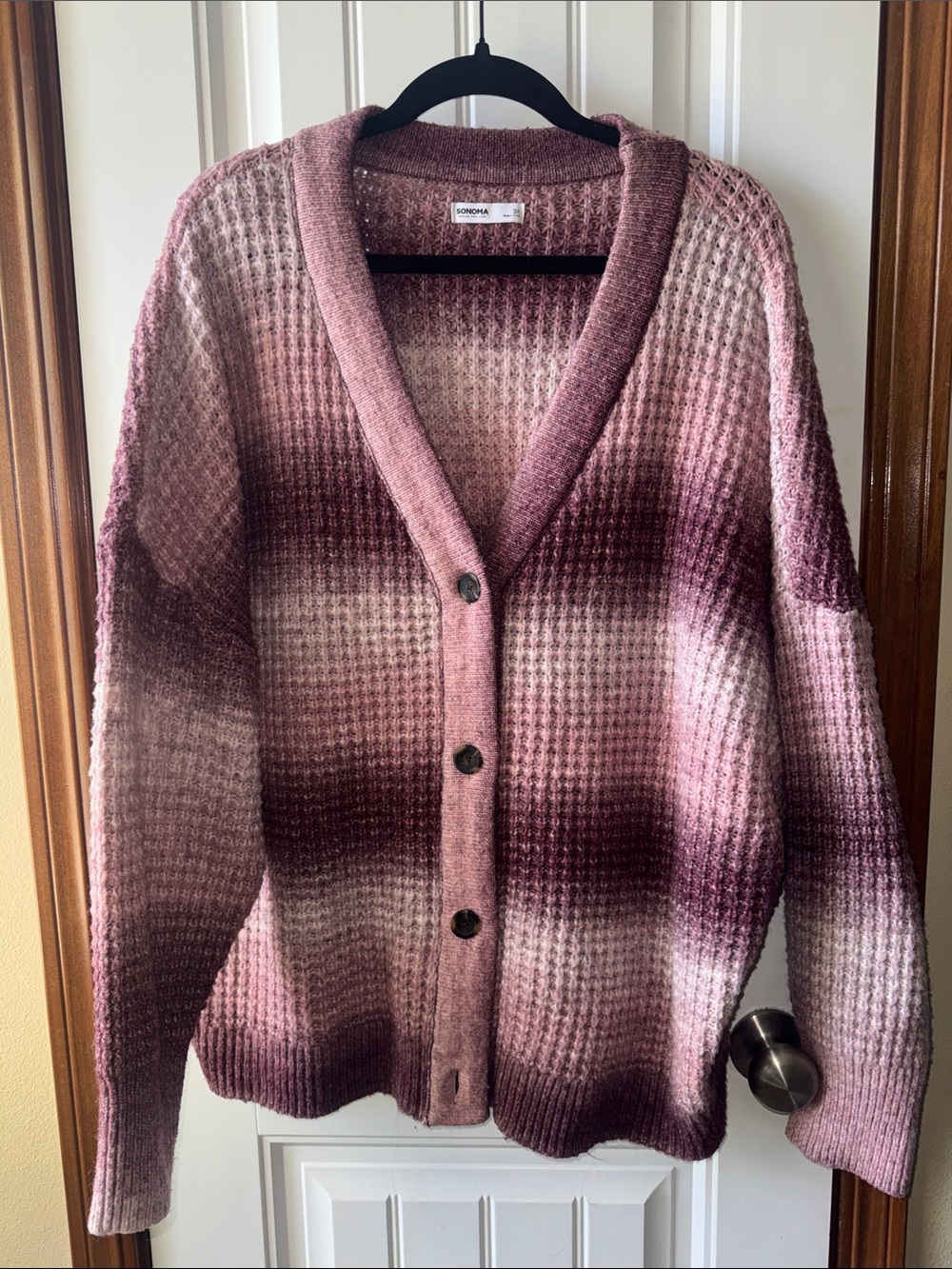 Sonoma Ombre Pink and Plum Knit Cardigan